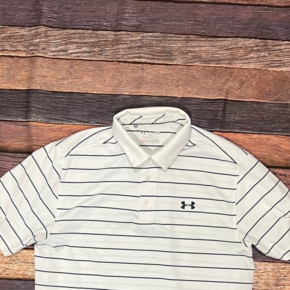 Under Armour Men's White Striped Polo Shirt - Picture 2 of 7